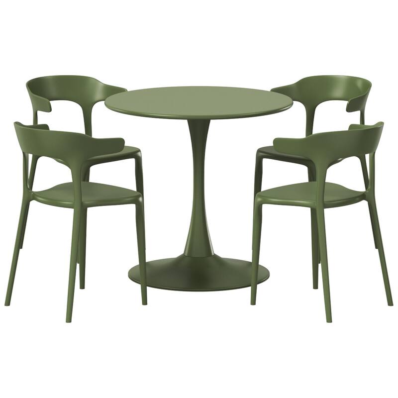 Frond and Form 4-Person Outdoor Round Dining Set
