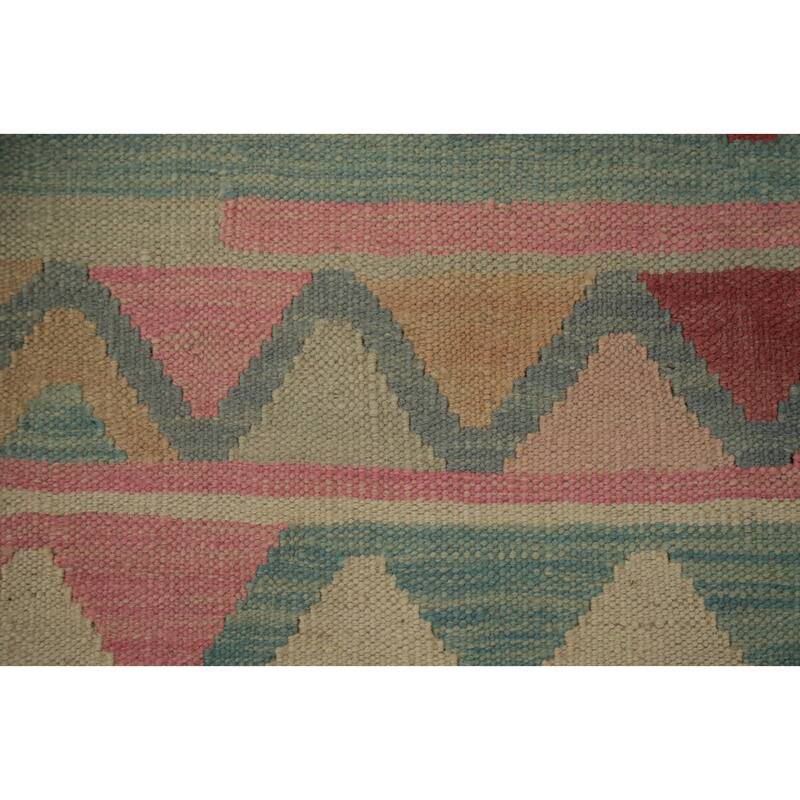 Hand Woven Oriental 100% Wool Carpet Southwestern Tribal Multi-Colored Kilim Area Rug - 6' 5'' X 4' 0''