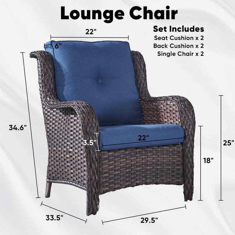 Outdoor Arm Chair with Cushion Rattan Chair