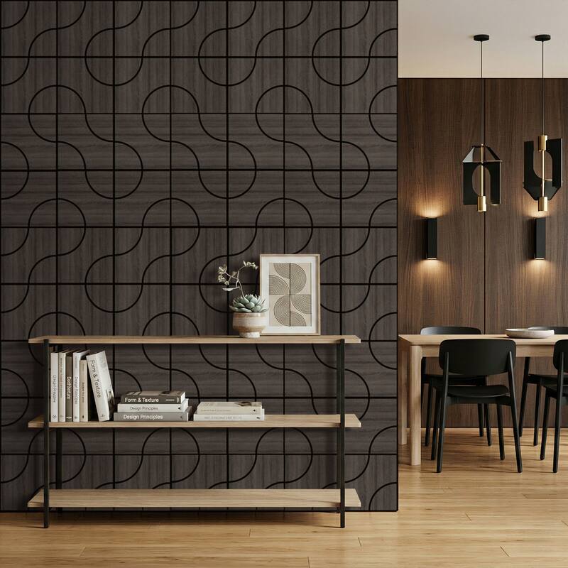 23.6" x 23.6" Wood Acoustic Wall Panels for Ceiling and Wall Decor, 4-Pack (15 sq ft)