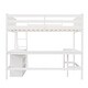 preview thumbnail 8 of 43, Multi-Functional Full Size Loft Bed with U-shaped Under Bed Desk, Bookshelves, Guardrails and Ladder for Small Spaces