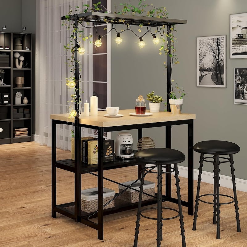 42"/47" Multi-Functional Kitchen Island with Storage - Heavy-Duty Wood & Metal Design, Microwave Shelf