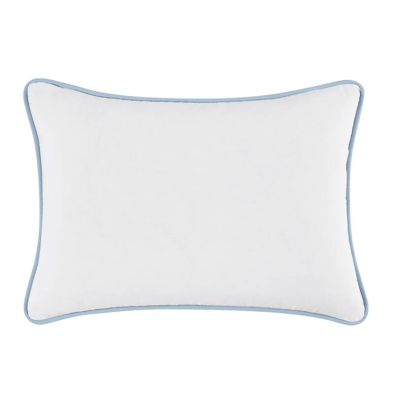 Brooklyn Loom Solid Contrast Piped Decorative Pillow - White/Sky Blue - 14x20