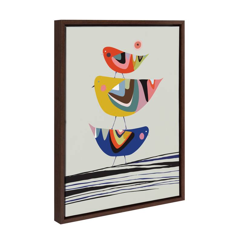 Kate and Laurel Sylvie The Family Tree Framed Canvas By Rachel Lee - 18x24 - Plastic - Walnut