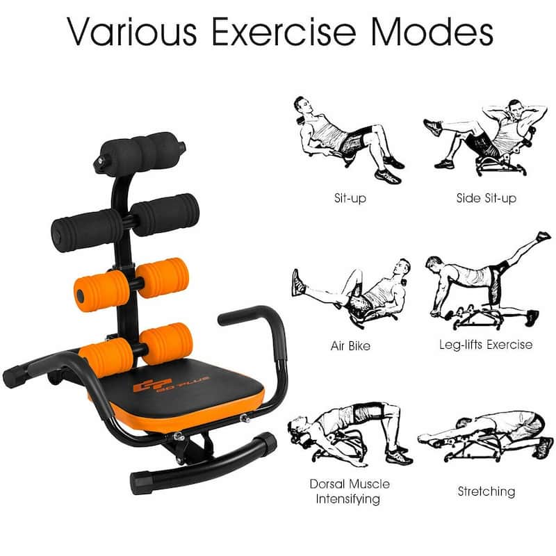 Core Fitness Abdominal Trainer Crunch Exercise Bench Machine - 23.6" x 21.5" x 25.5"-27.5" (L x W x H)