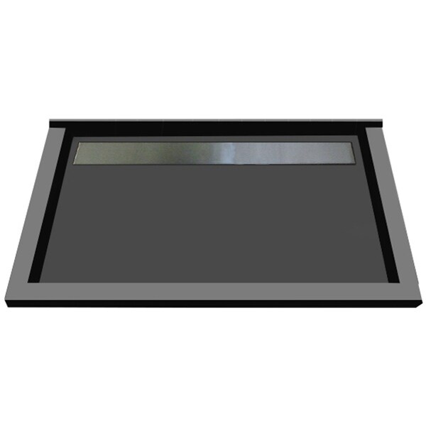 Tile Redi RT3448BTC-PVC-S Redi Trench 48" X 34" Single Wall Shower Pan with Triple Threshold and 2" Rear Drain - Brushed Nickel
