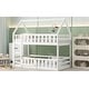 preview thumbnail 5 of 13, House Bunk Bed Toddler Floor Bed Solid Wood Kids Bed with Safety Fence and Lockable Small Door for Kids-Twin over Twin, White