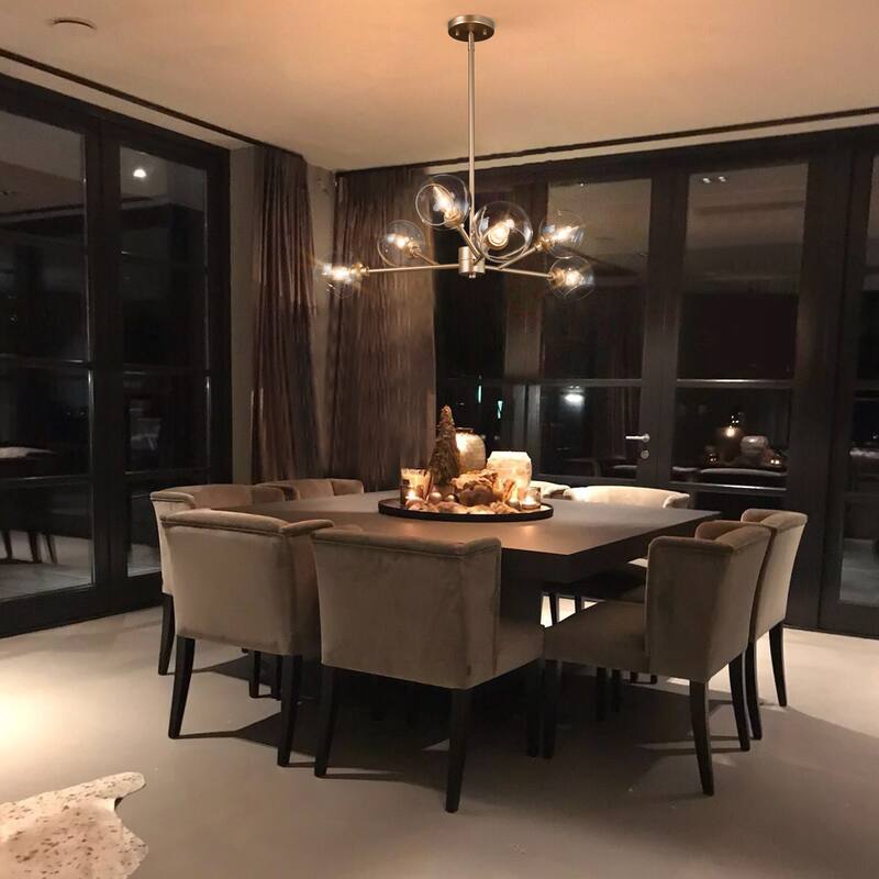 Modern Gold Sputnik Chandelier Transitional Glass Linear Foyer Pendant Lights for Dining Room