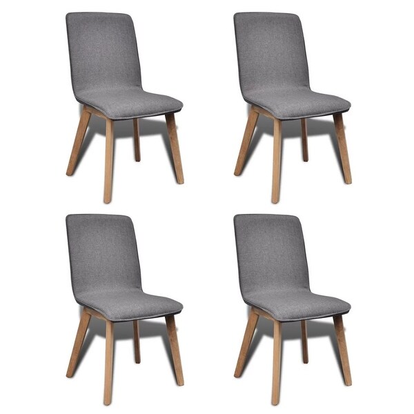 grey fabric oak dining chairs