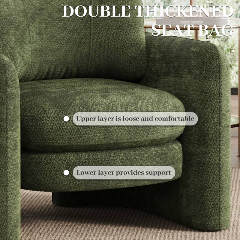 Accent Chairs, Living Room Chairs Upholstered Barrel Armchair for Living Room