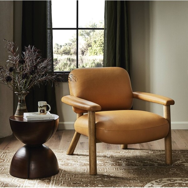 Eicher Chair: Trevino Camel-Aged Parawood - Bed Bath & Beyond