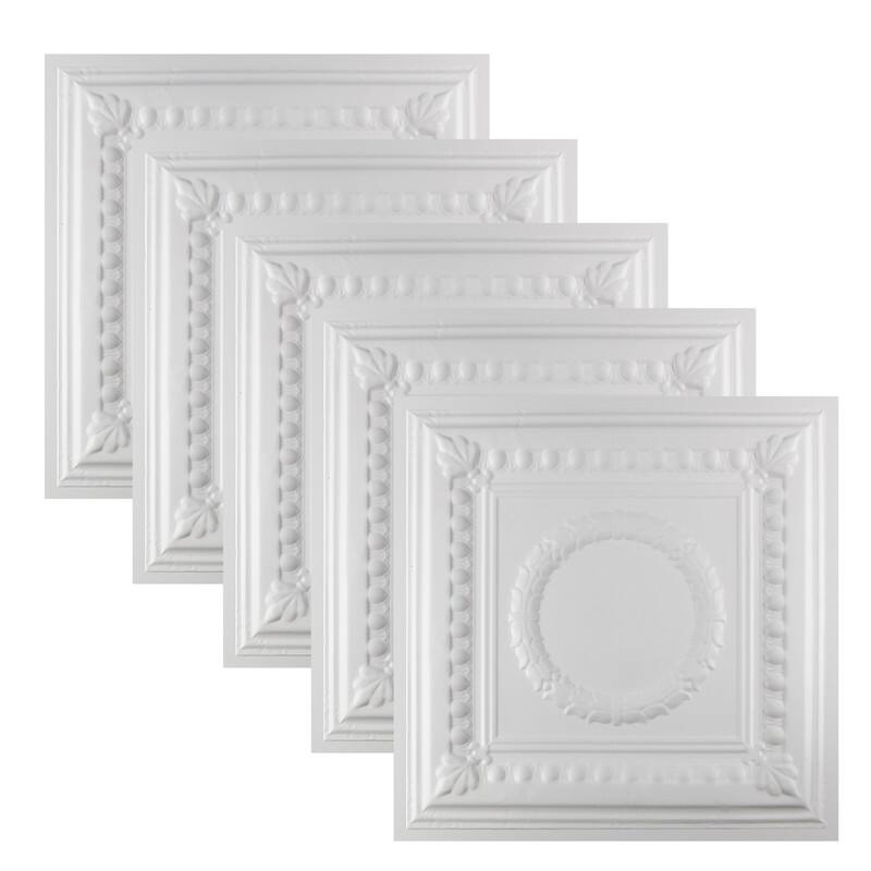 Great Lakes Tin Cleveland Lay-in Ceiling Tile - Matte White - 2 x 2