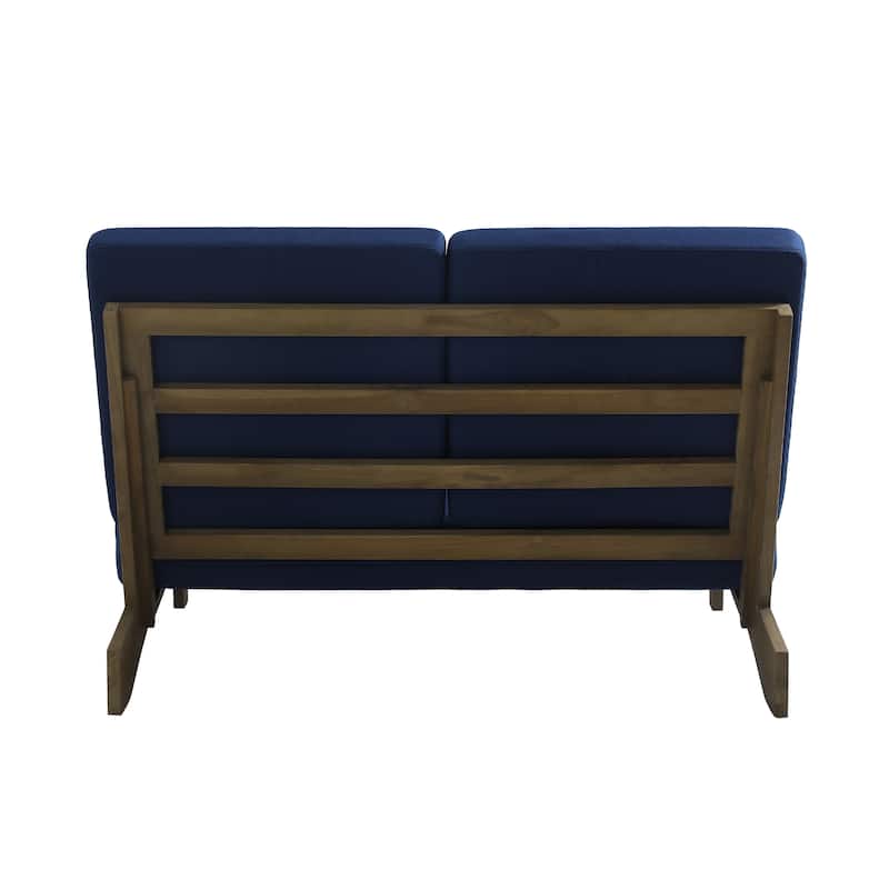 Outdoor Furniture Teak Wood Armless Loveseat Sofa With Cushion