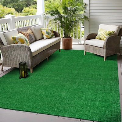 Artificial Turf Solid Grass Indoor Outdoor Area Rug