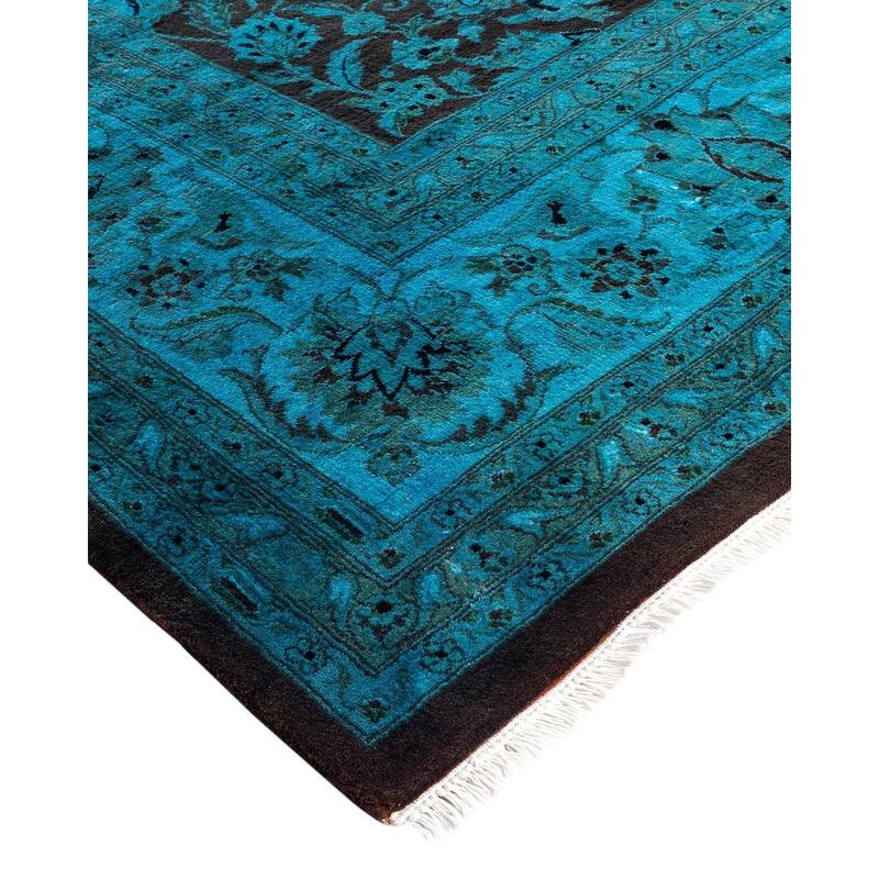 Fine Vibrance One-of-a-Kind Hand-Knotted Area Rug - Blue, 8' 2" x 12' 5" - 8' 2" x 12' 5"
