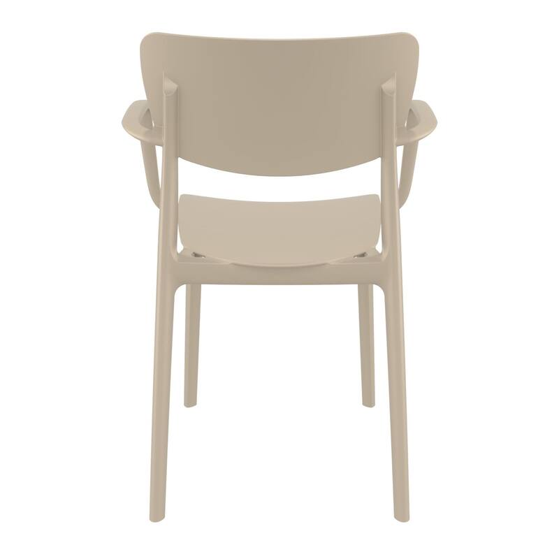 33" Taupe Brown Solid Stackable Patio Dining Arm Chair