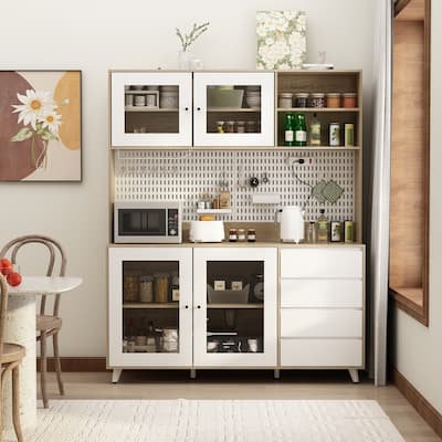 Kitchen Buffet Pantry Cabinets Shelves Large Countertop Tall Cabinet