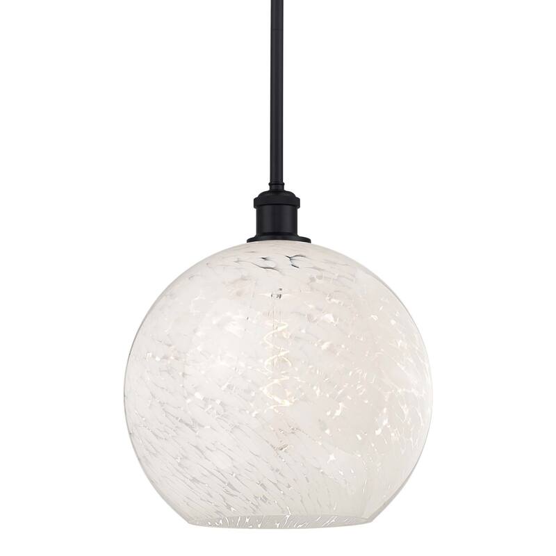 Innovations Lighting 516-1S-14-12 White Mouchette Pendant White - Matte Black / White Mouchette