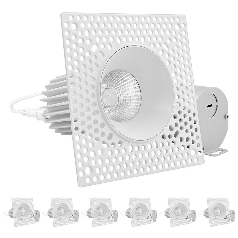 Luxrite 3 Inch Trimless LED Recessed Light, 15W, 1100LM, 5CCT 2700K-5000K, IC Rated, ETL 6-Pack - Color Selectable 2700K/3000K/3500K/4000K/5000K