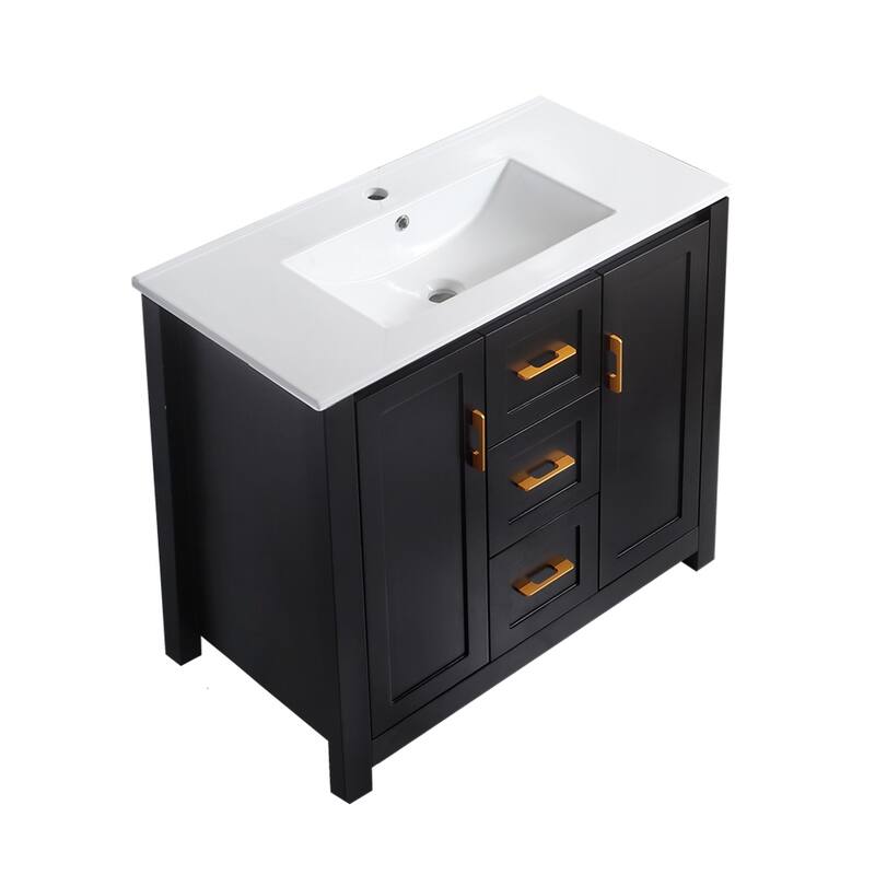 36" Bathroom Vanity with Undermount Single Sink and 2 Doors and 3 Drawers - 36''