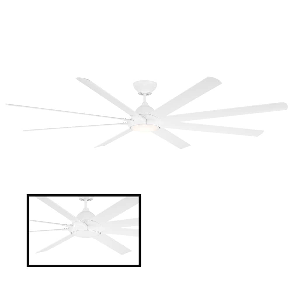 Hydra 96 Inch Eight Blade Indoor / Outdoor Smart Ceiling Fan with Six Speed DC Motor and LED Light.