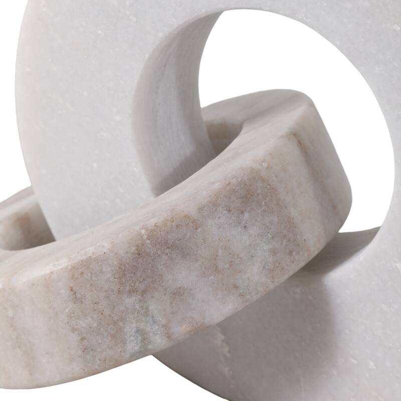Marble Decorative Object Interlocking Ring Sculpture Modern Statue