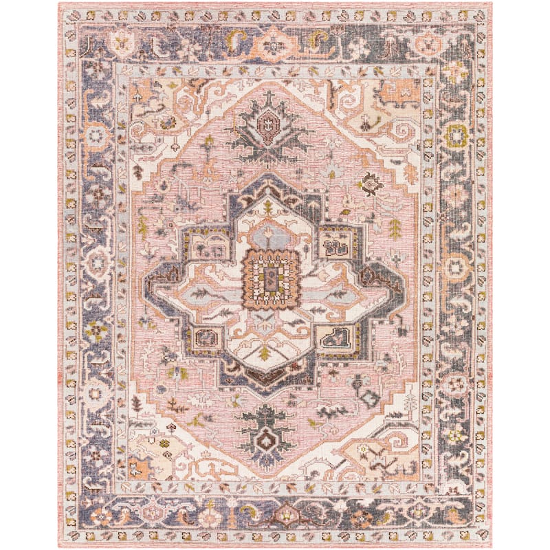 Falok Handmade Traditional Indoor/ Outdoor Area Rug - 8' x 10' - Pink/Blue