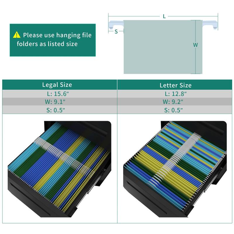 Modern Polygon 3-Drawer Wheeled Steel File Cabinet
