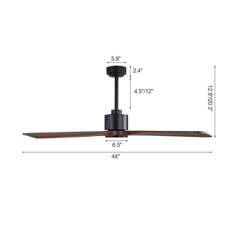 MLiAN 48" DC Motor Indoor Ceiling Fan, 4 Solid Wood Blades...