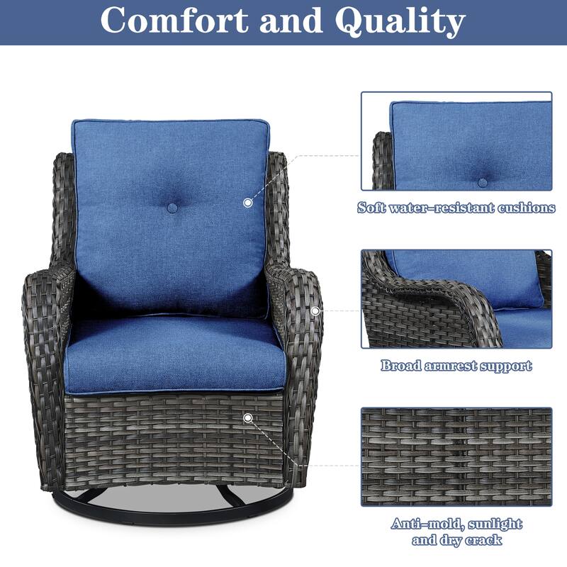 Gymojoy Outdoor Furniture Set with 50,000 BTU Fire Pit Table