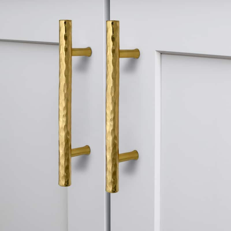 3-3/4 Inch Hole Center Copper Kitchen Cabinet Handles 100% Solid Brass Drawer Pulls (5-PACK)