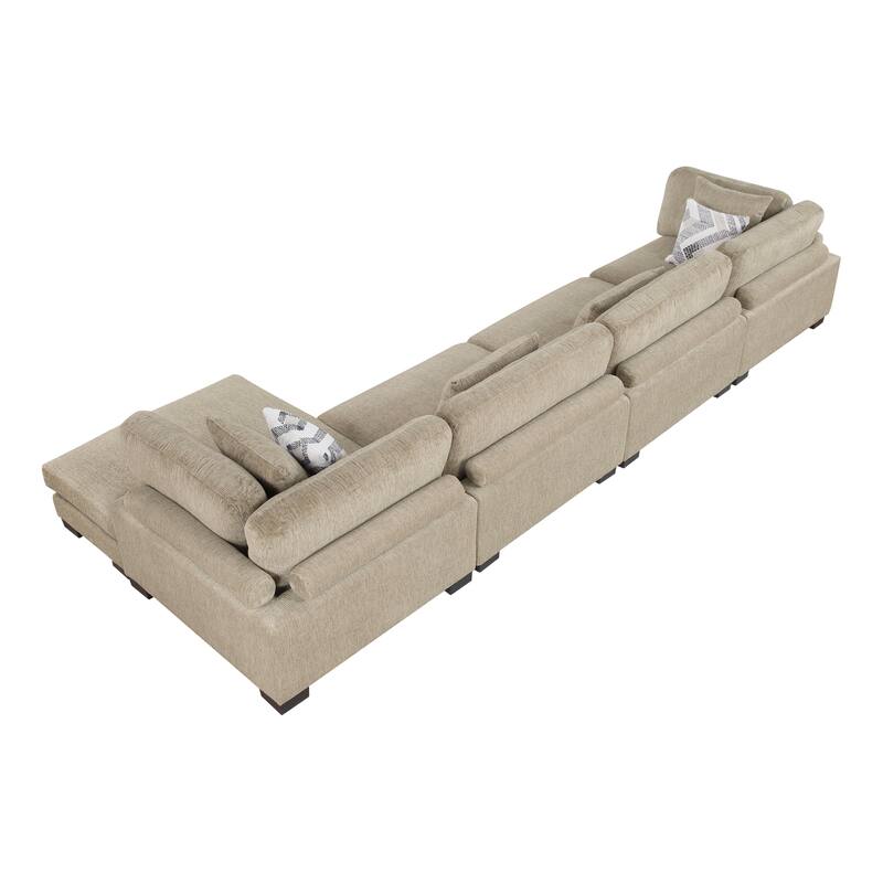 Abbeville Microfiber 4-Piece Modular Sectional with Chaise