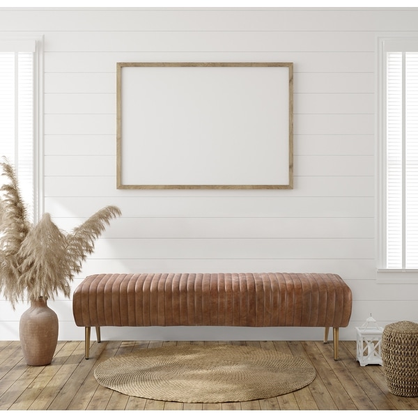 Leather cheap modern bench