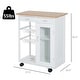 preview thumbnail 4 of 8, HOMCOM 28” Rolling Kitchen Trolley Serving Cart Storage Cabinet Bamboo Top with Wire Basket & Glass Door & Drawers - White