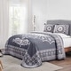 preview thumbnail 10 of 36, Superior Cotton Blend Oversized Classic Medallion Bedspread Set Denim Blue - Twin