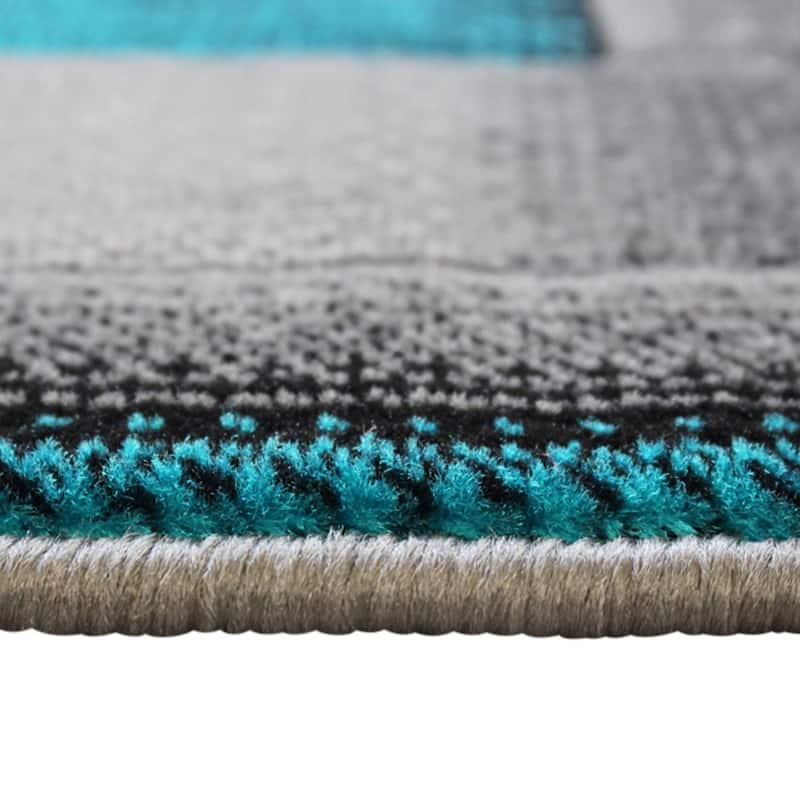 Modern Geometric Style Color Blocked Indoor Area Rug