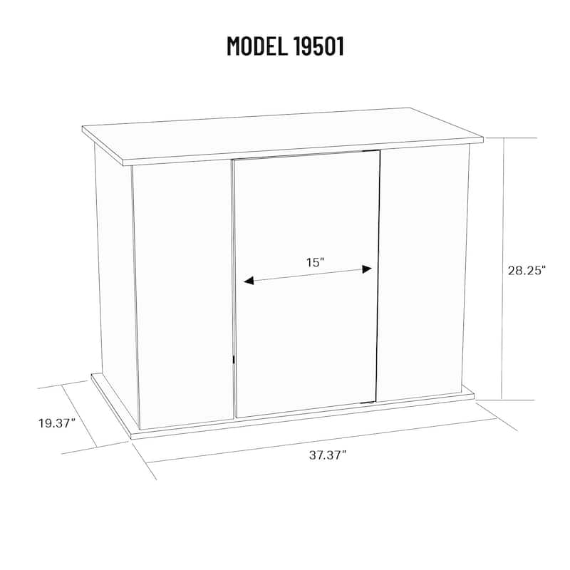 Aquatic Fundamentals 50/65 Gallon Black Aquarium Stand with Enclosed Storage