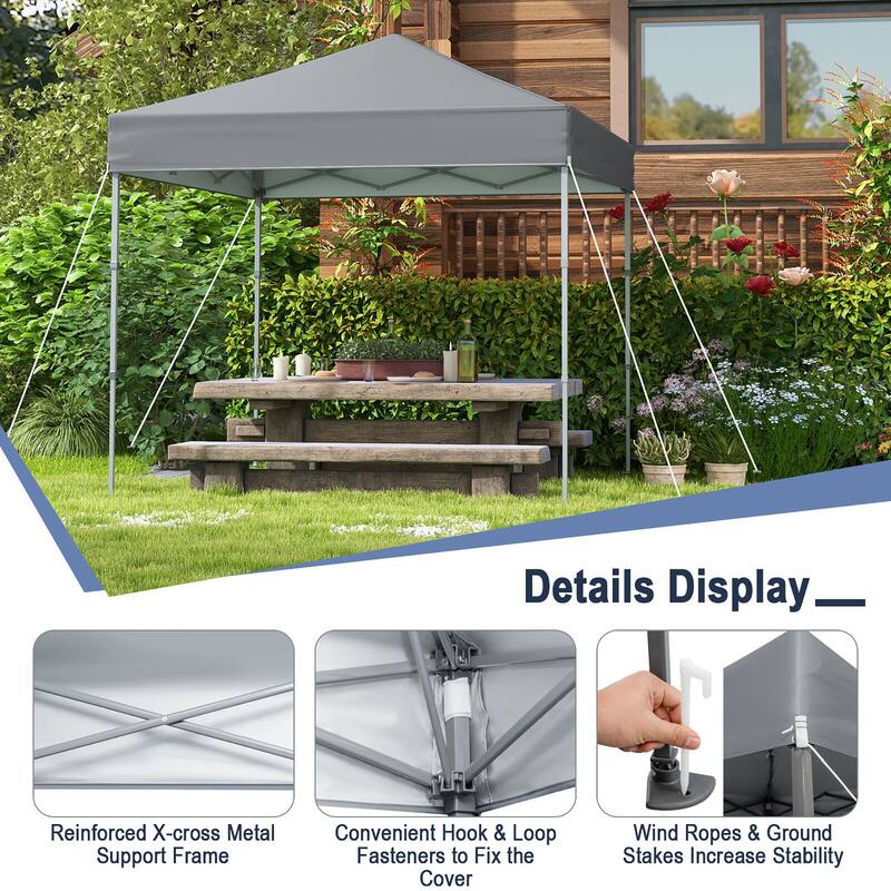 Gymax Patio 6.6 x 6.6ft Outdoor Pop-up Canopy Tent Portable Sun