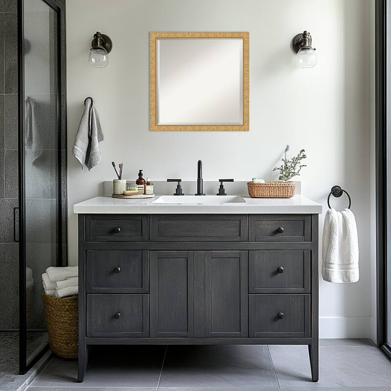 Lila Beveled Wood Framed Bathroom Vanity Wall Mirror