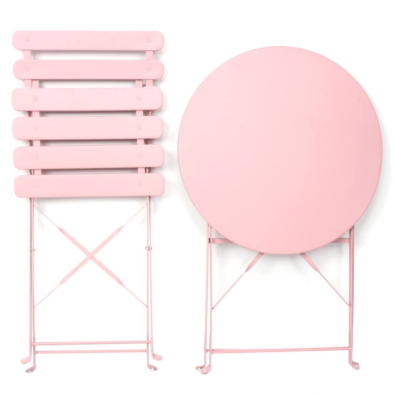 3 Pieces Patio Bistro Balcony Metail Chair Table - Chair:16.5"L * 18.1"W * 32.6"H