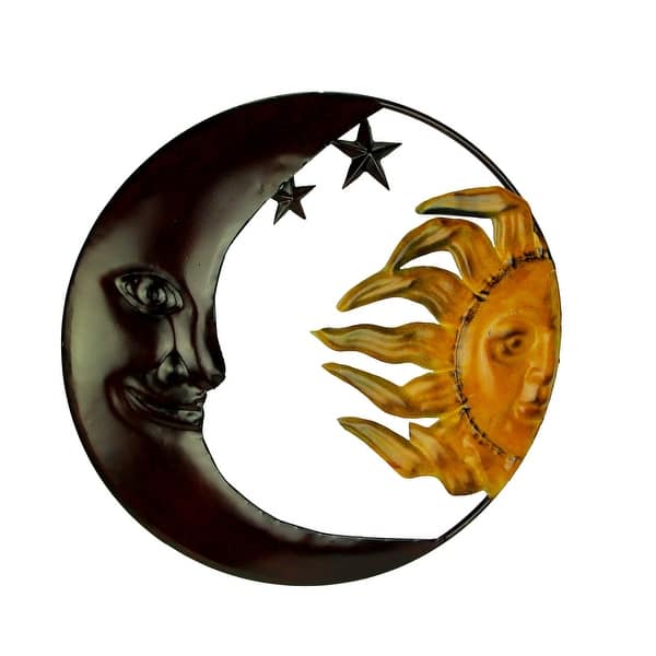 Shop Metal Art Celestial Sun And Moon Indoor Outdoor Wall Decor Overstock 29122590