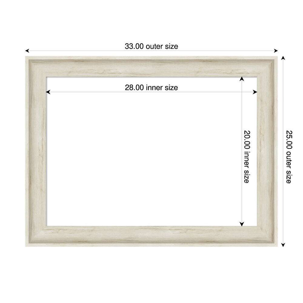 Amanti Art Regal Birch Cream Framed Dry Erase Magnetic Board