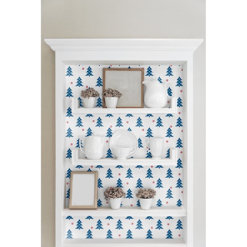NextWall Plaid Pines Peel and Stick Wallpaper