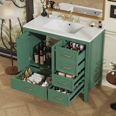 Bathroom Vanity with Sink and Bathroom Cabinet with Soft-Closing Door