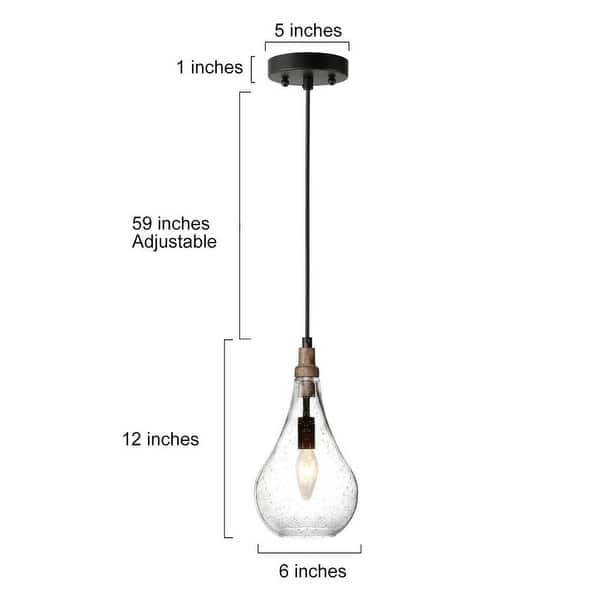 dimension image slide 1 of 2, Marro Modern Farmhouse Mini Seeded Glass Teardrop Pendant Islands Lights for Dining Room