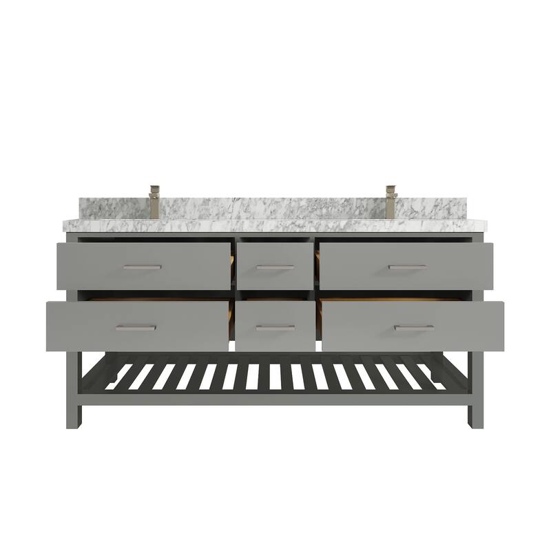 Willow Collections 72 in. W x 22 in. D Parker Double Sink Bathroom Vanity with Countertop