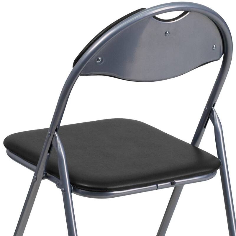4 Pack 300 lb. Capacity Vinyl Metal Folding Chair with Carrying Handle