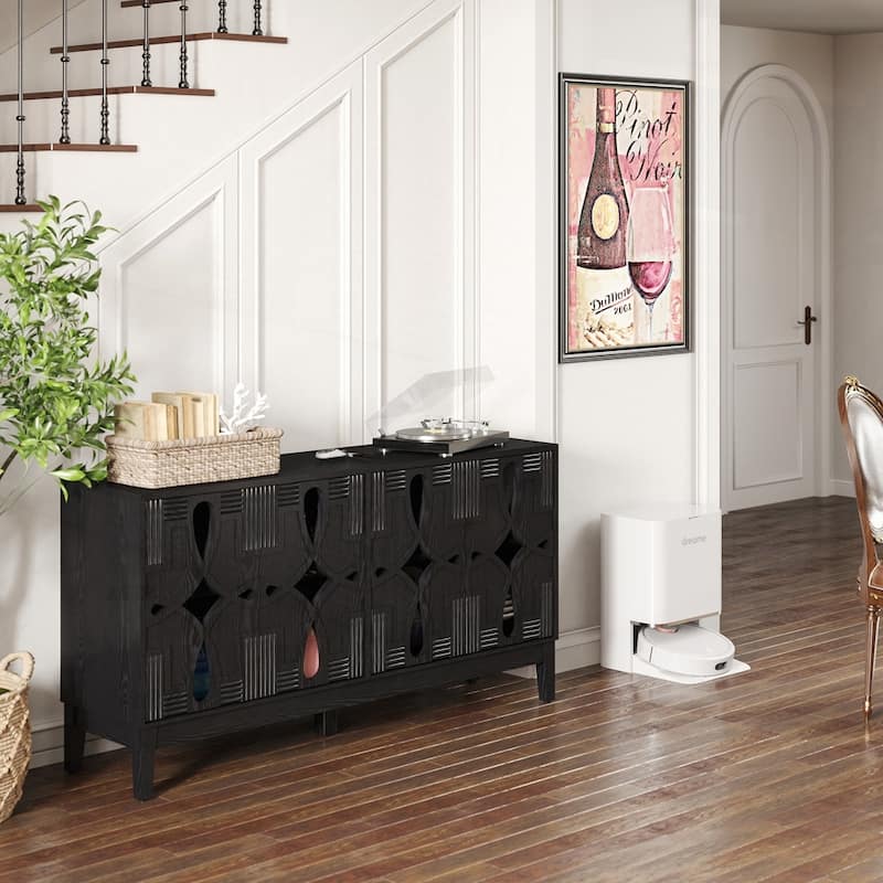 Century Modern Sideboard Buffet Cabinet with Storage - Black