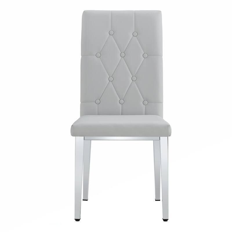 4PCS Silver Metal Dining Chairs