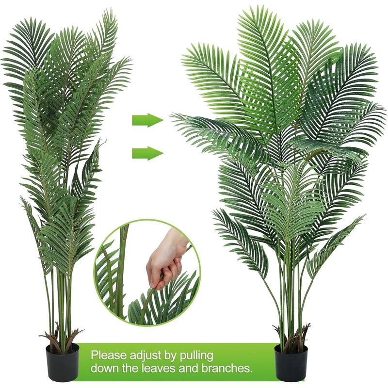 Artificial Areca Palm Tree Fake Plant, 5FT Faux Dypsis Lutescens Plant Tropical Tree - 70 Inch